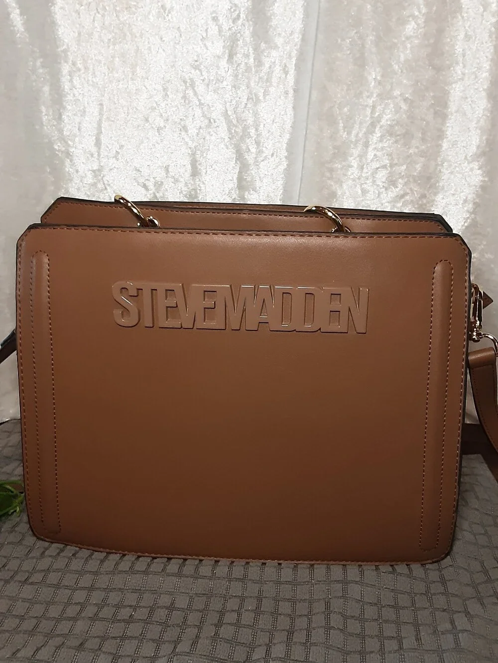 Steve Madden Brown Structured Bevelyn Bag